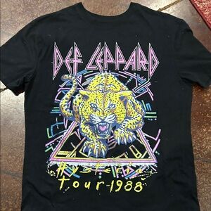 Def Leppard Tour 1988 Black Graphic T-Shirt